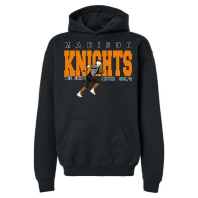 The Grind Never Stops  - Softstyle® Youth Midweight Hooded Sweatshirt Thumbnail