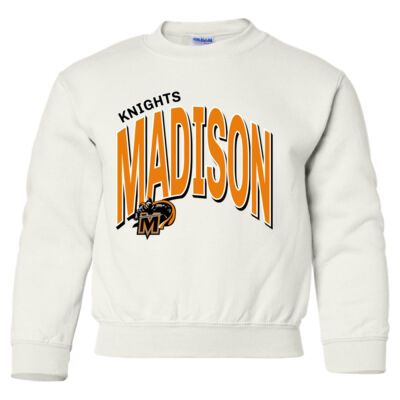 Arched Madison  - Heavy Blend Youth Crewneck Sweatshirt Thumbnail